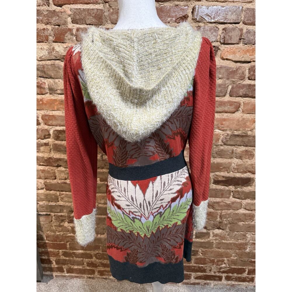 Anthropologie’s Lia Molly New Orleans Fern Hooded Sweatercoat Sz M whimsy earthy - Picture 4 of 7